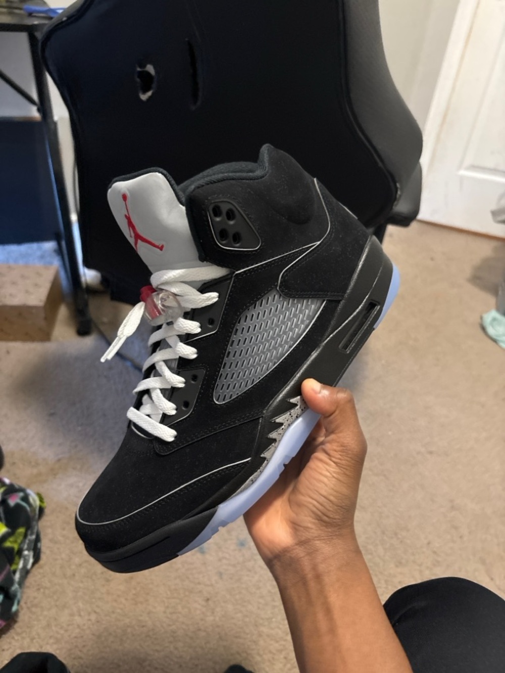 Jordan Kids' Black/White/Red Retro Basketball Sneakers